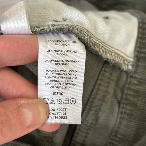 LOFT Corduroy Pants 10 Cotton. Modal Stretch Ankle Army Olive Academia Career - Picture 10 of 10